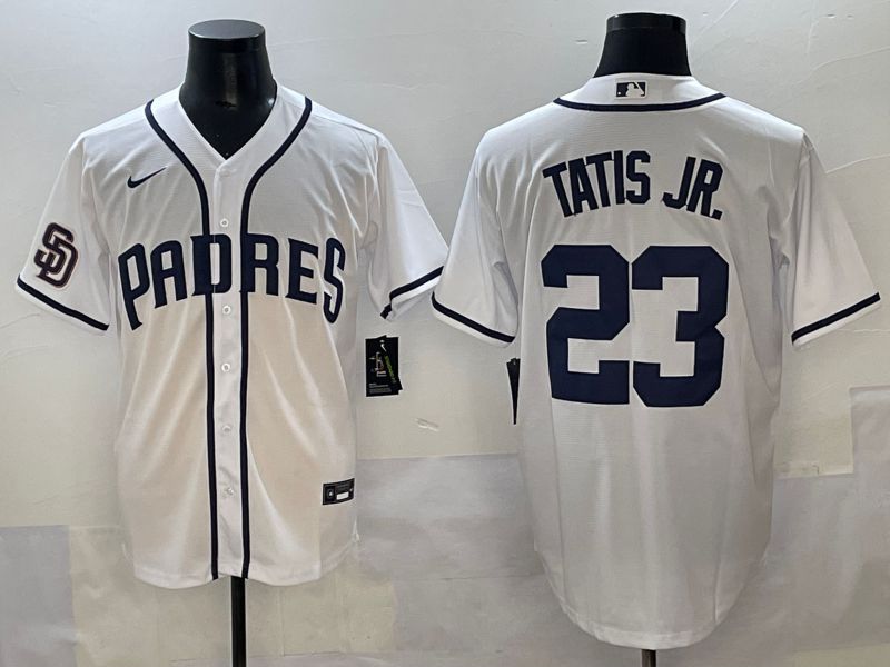 Men 2025 San Diego Padres #23 Tatis jr White Game Nike MLB Jersey style 2->san diego padres->MLB Jersey